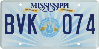 MS license plate BVK074