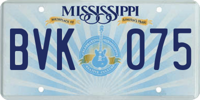 MS license plate BVK075