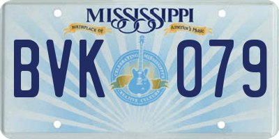 MS license plate BVK079