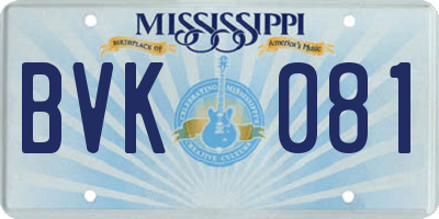 MS license plate BVK081