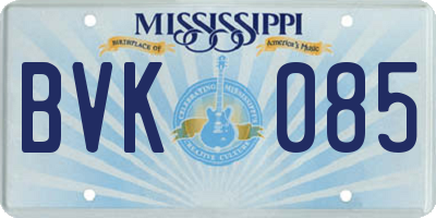 MS license plate BVK085
