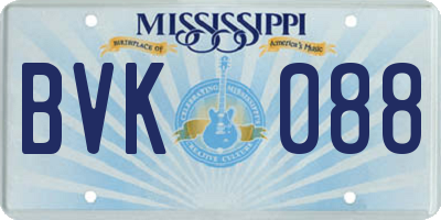 MS license plate BVK088