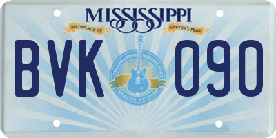 MS license plate BVK090