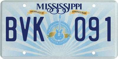 MS license plate BVK091