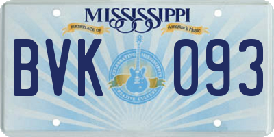 MS license plate BVK093