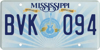MS license plate BVK094