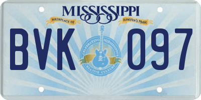 MS license plate BVK097