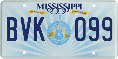 MS license plate BVK099
