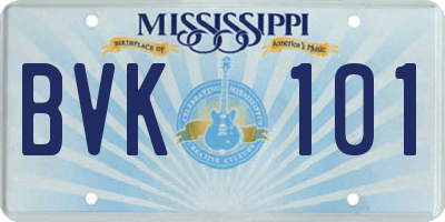 MS license plate BVK101