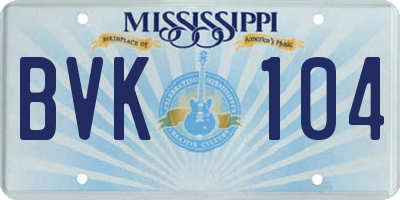MS license plate BVK104