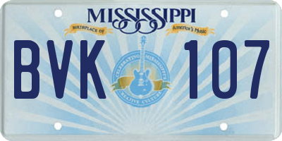 MS license plate BVK107