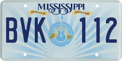 MS license plate BVK112