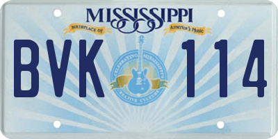 MS license plate BVK114