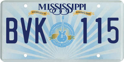 MS license plate BVK115
