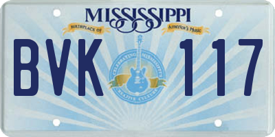 MS license plate BVK117
