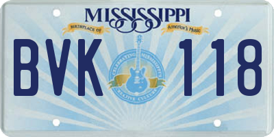 MS license plate BVK118
