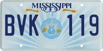 MS license plate BVK119