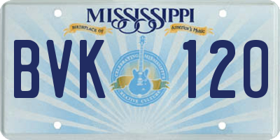 MS license plate BVK120