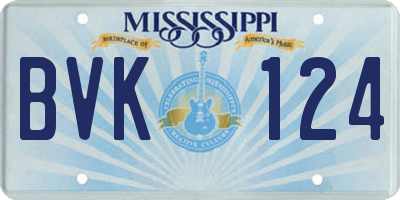MS license plate BVK124