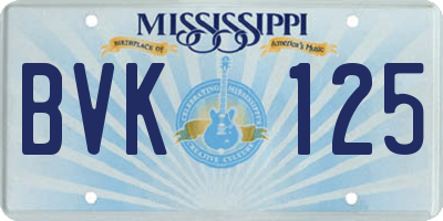 MS license plate BVK125