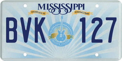 MS license plate BVK127