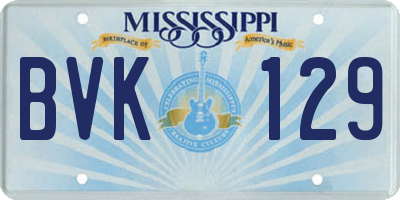 MS license plate BVK129