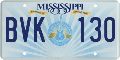 MS license plate BVK130