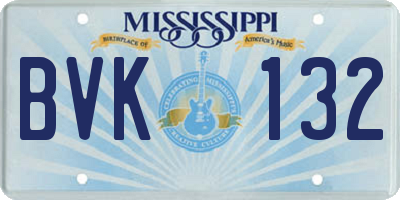 MS license plate BVK132
