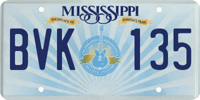 MS license plate BVK135