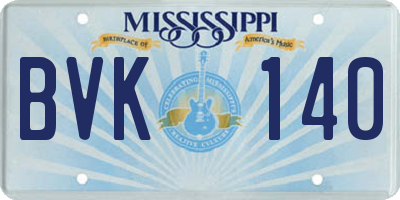 MS license plate BVK140