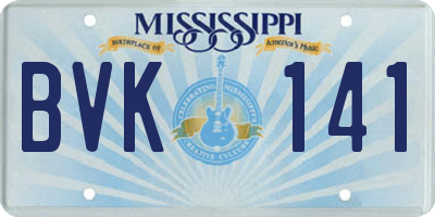 MS license plate BVK141