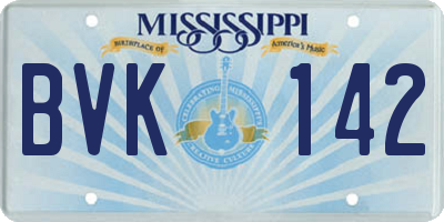 MS license plate BVK142