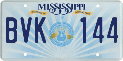 MS license plate BVK144