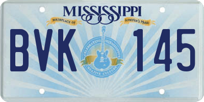 MS license plate BVK145