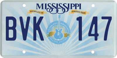 MS license plate BVK147