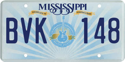 MS license plate BVK148