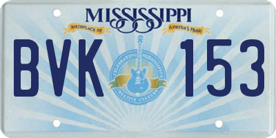 MS license plate BVK153