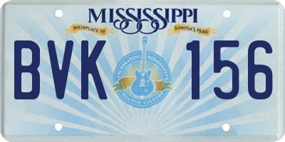 MS license plate BVK156