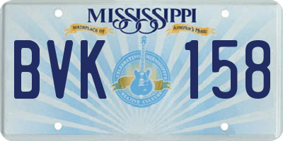 MS license plate BVK158