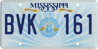 MS license plate BVK161