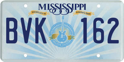 MS license plate BVK162