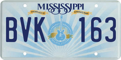MS license plate BVK163