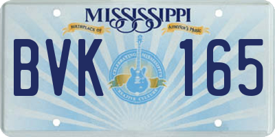 MS license plate BVK165
