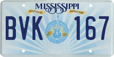 MS license plate BVK167