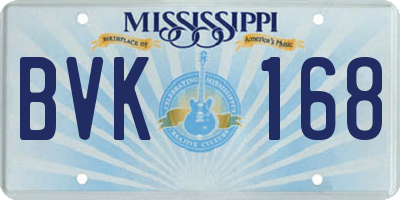 MS license plate BVK168