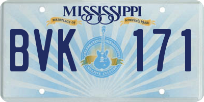 MS license plate BVK171
