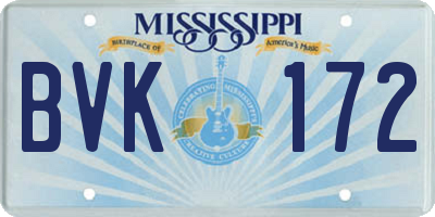 MS license plate BVK172