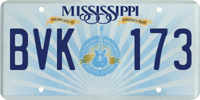 MS license plate BVK173