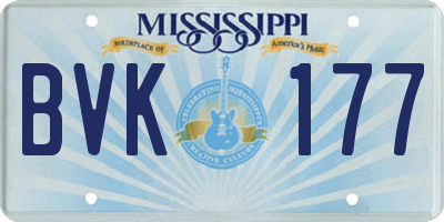 MS license plate BVK177