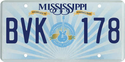 MS license plate BVK178